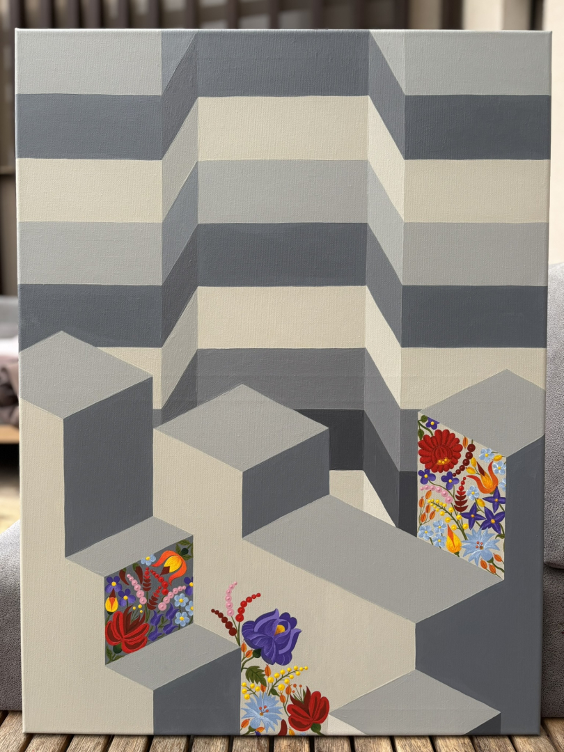 Ébredés 60x80 cm, geometrikus festmény 9